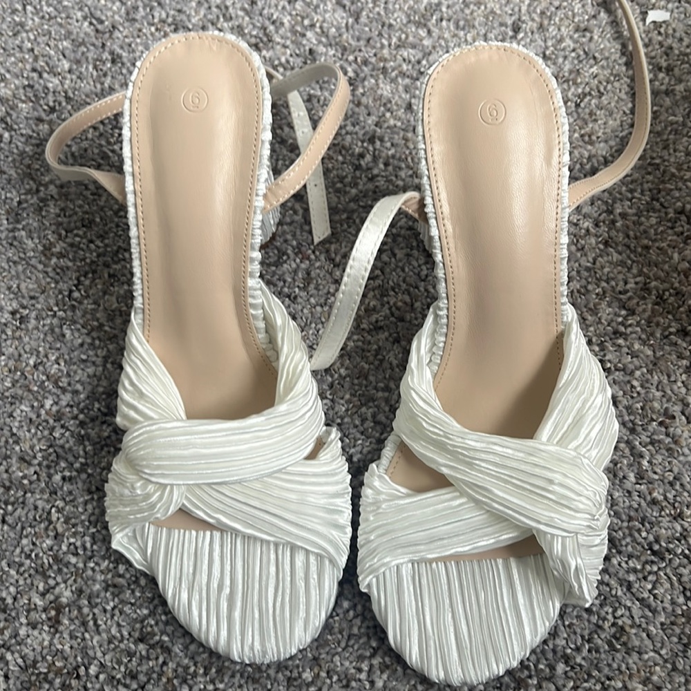 White bridal shoes